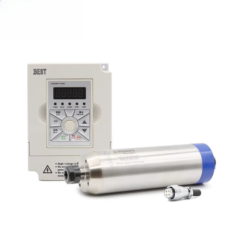 2.2Kw Water Cooled Spindle Kit Vfd - 2,2 kW watergekoelde spindelmotorset met VFD-inverter