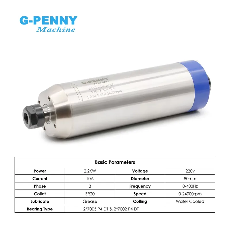 G-penny 2.2KW ER20 D80 Houtbew - 2.2Kw Water Cooled Spindle Kit Vfd recensie en prijs
