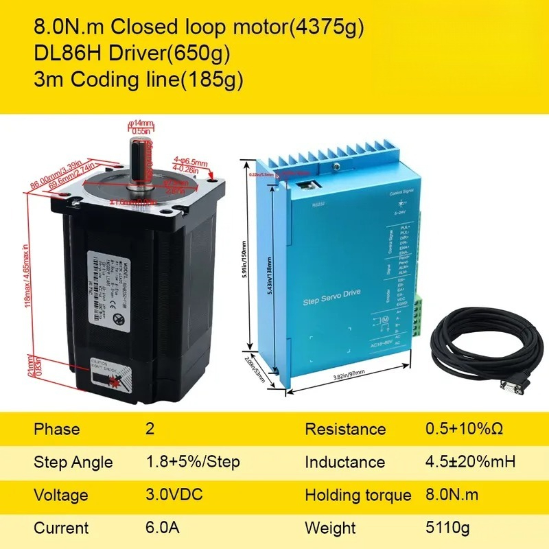Industriële Nema 34 Closed Loo - Hybrid Servo Driver Nema 34 8.5Nm recensie en prijs