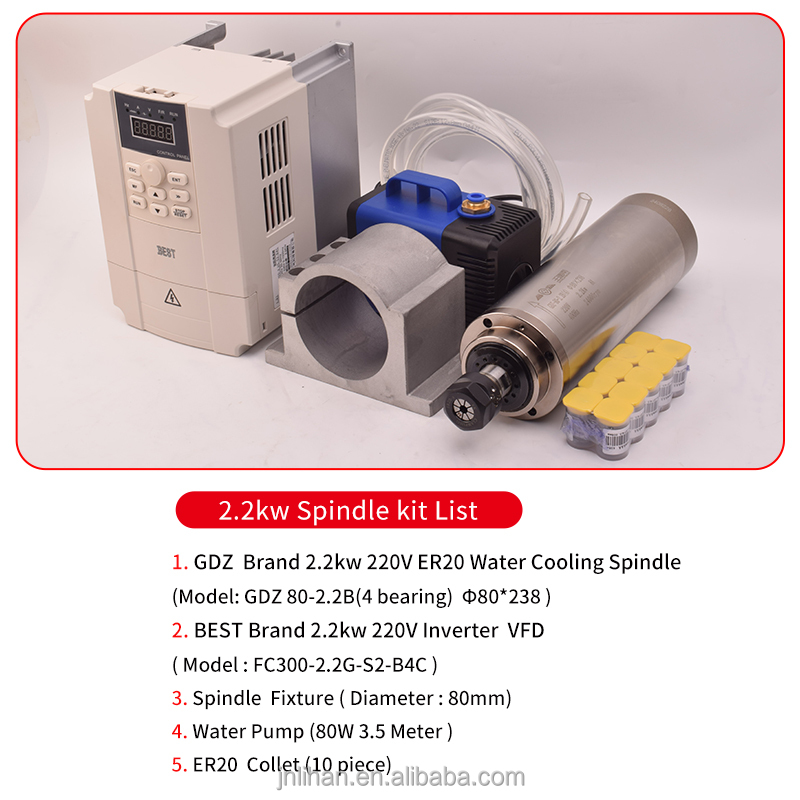 Motoromvormer VFD Kit CNC Spin - 2.2Kw Water Cooled Spindle Kit Vfd recensie en prijs